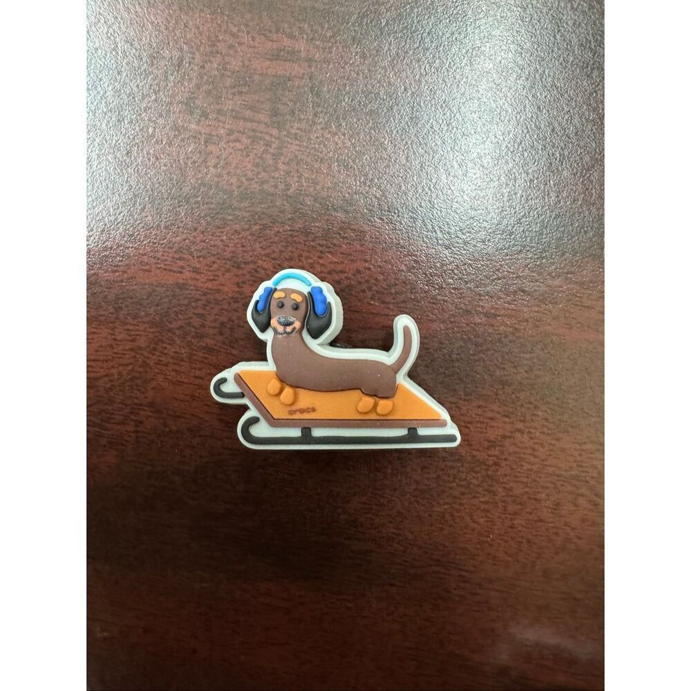 NWOT Crocs Dachshund Dog on Sled Jibbitz Charm